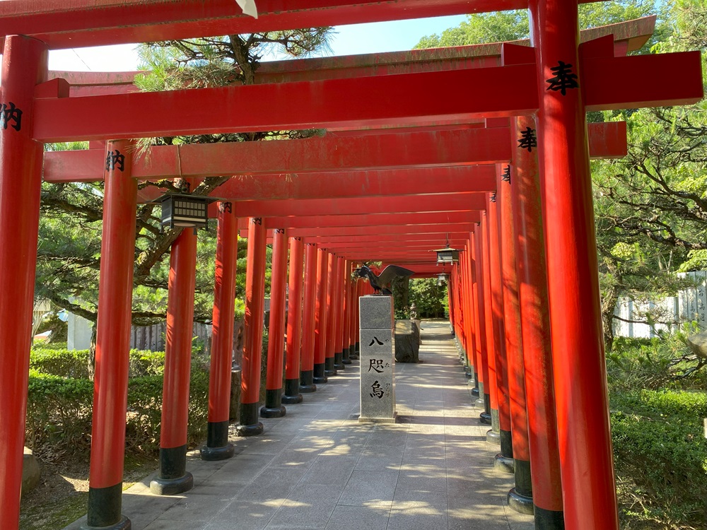 鳥居の奥には八咫烏