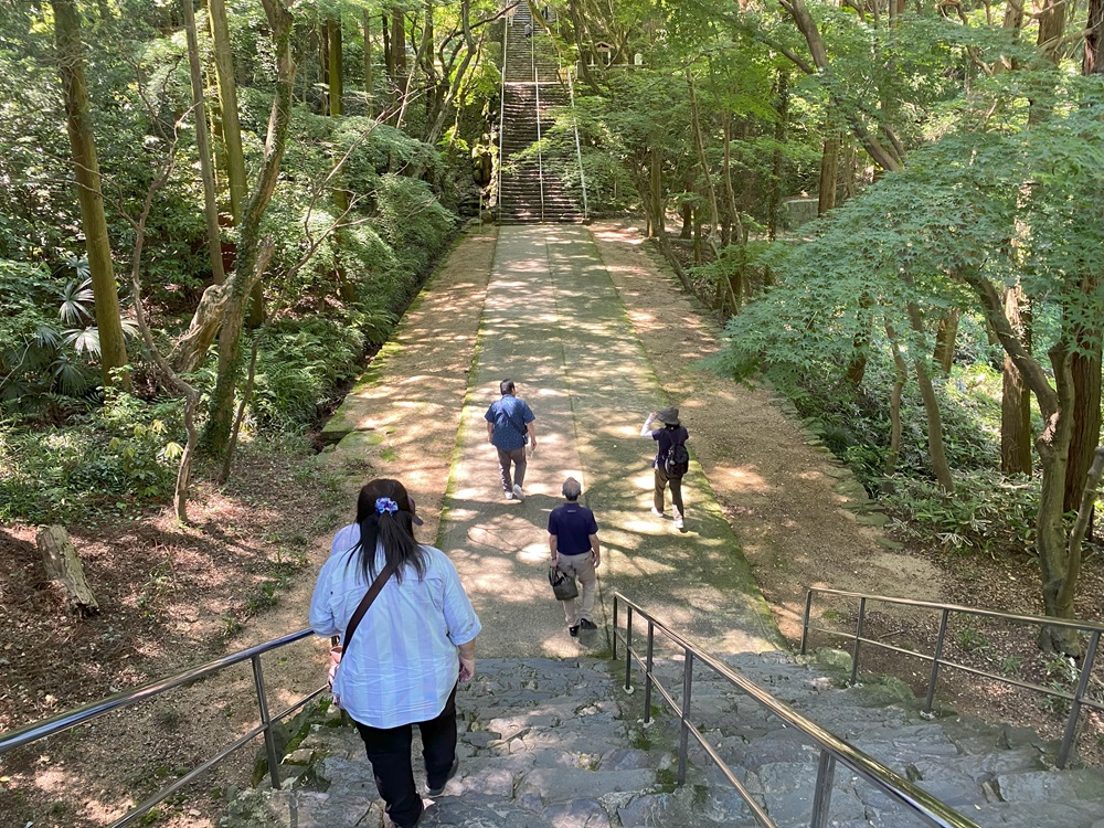 根来寺の山門から下って上る