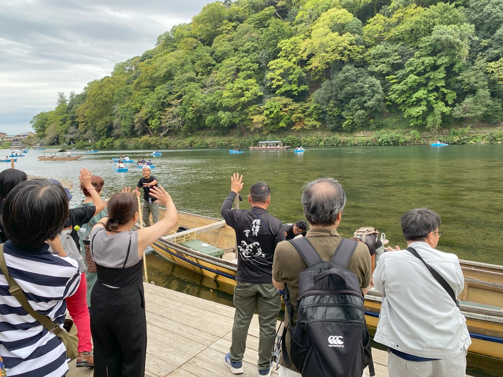 渡月橋近くの船着き場