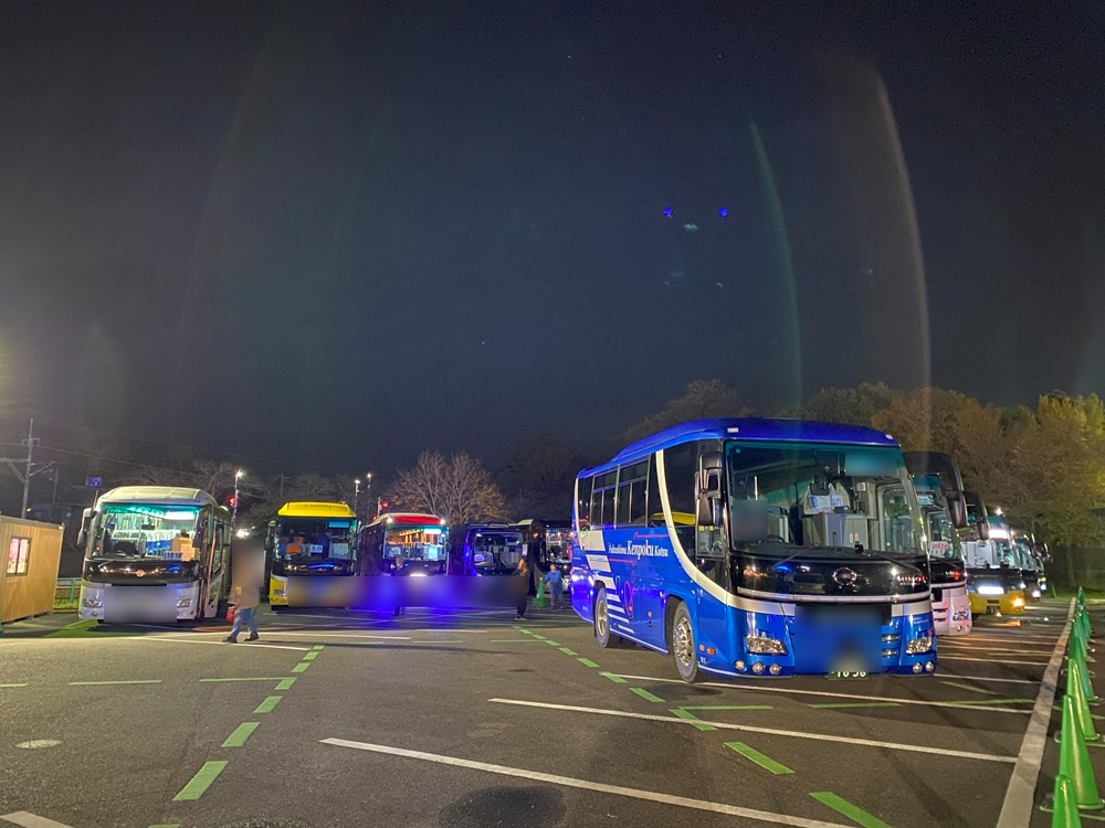 あしかがフラワーパークの観光バス駐車場