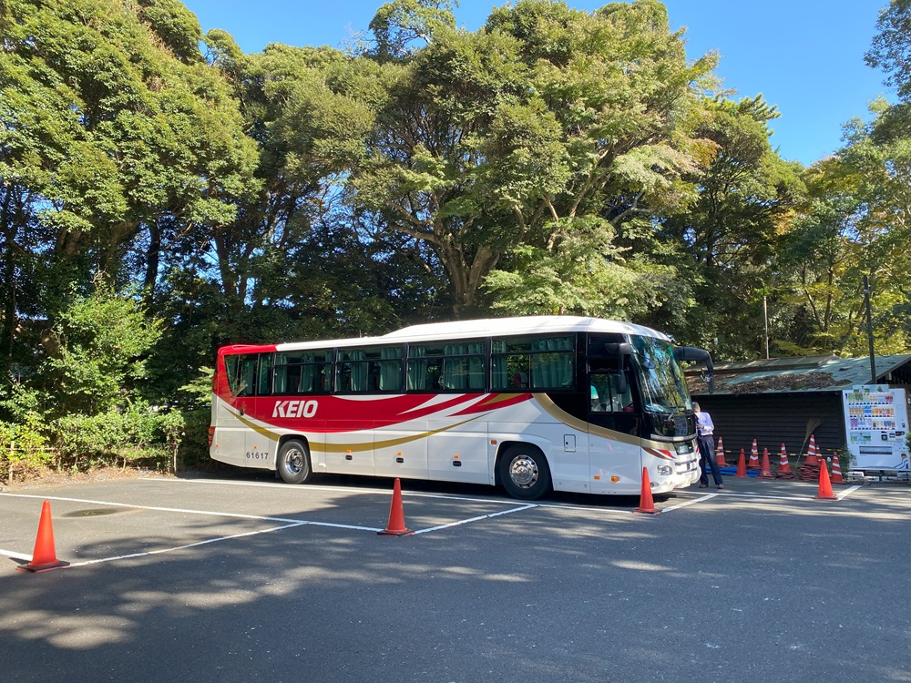 大洗磯前神社のバス駐車場